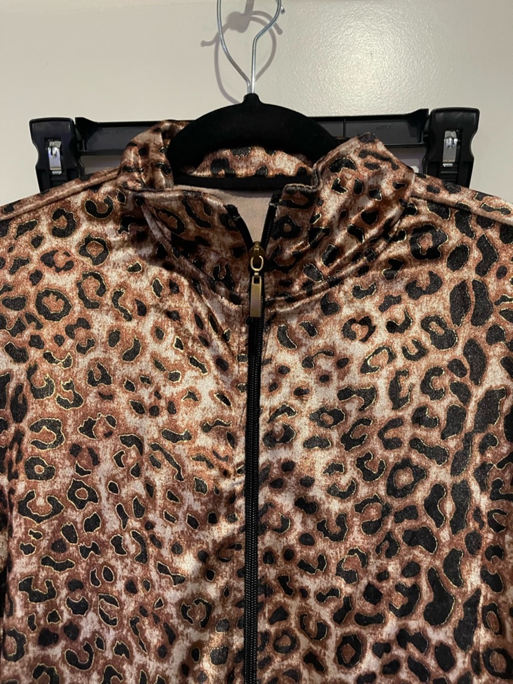 French Laundry Leopard Print Zip-Front Jacket - Brown & Black - Picture 3 of 3
